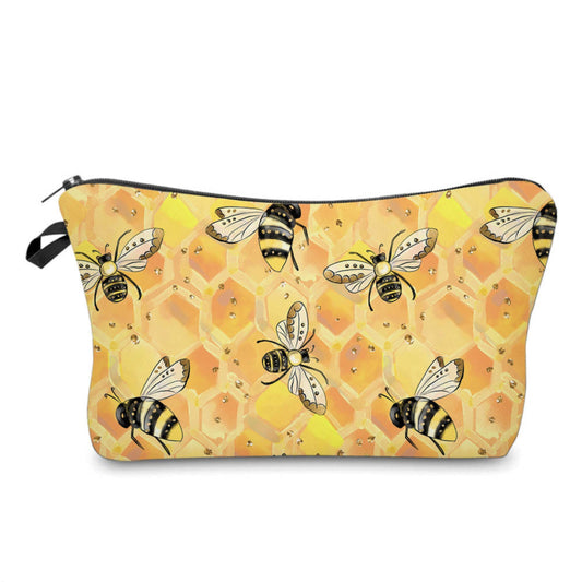 Yellow Honeycomb Bees - Water-Resistant Multi-Use Pouch