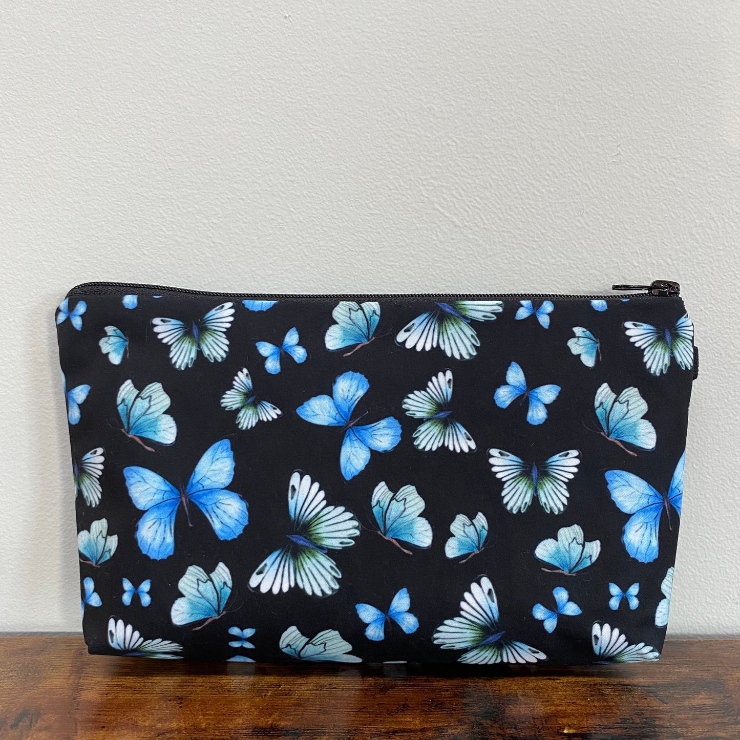 Blue Black Butterfly - Water-Resistant Multi-Use Pouch