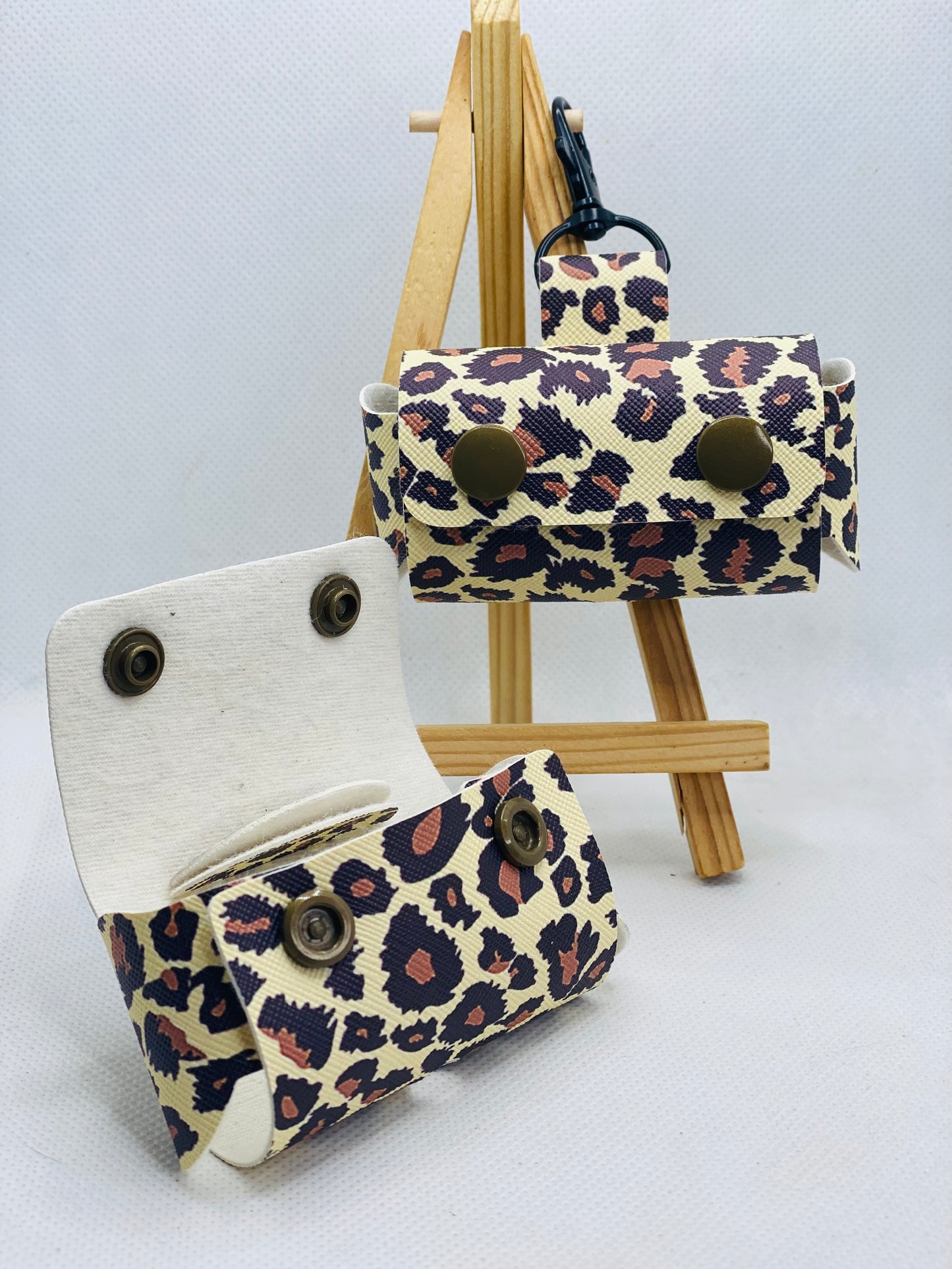 Animal Print Doggy Waste Bag Holder - Leash Companion - Faux Leather Doggy Waste Bag Holder/Dispenser