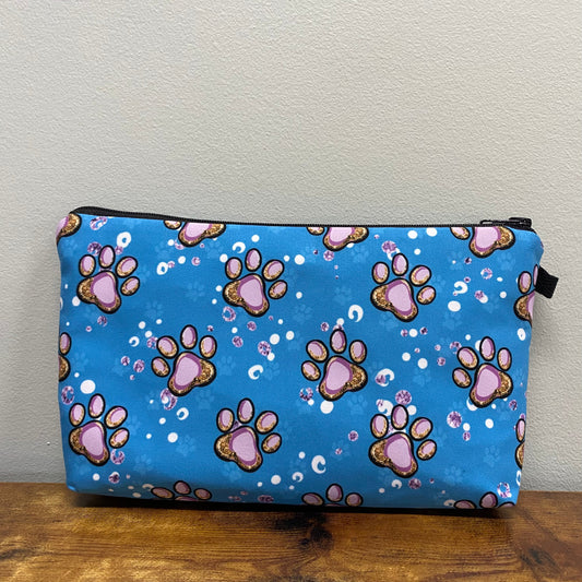 Lavender Paw Prints - Water-Resistant Multi-Use Pouch