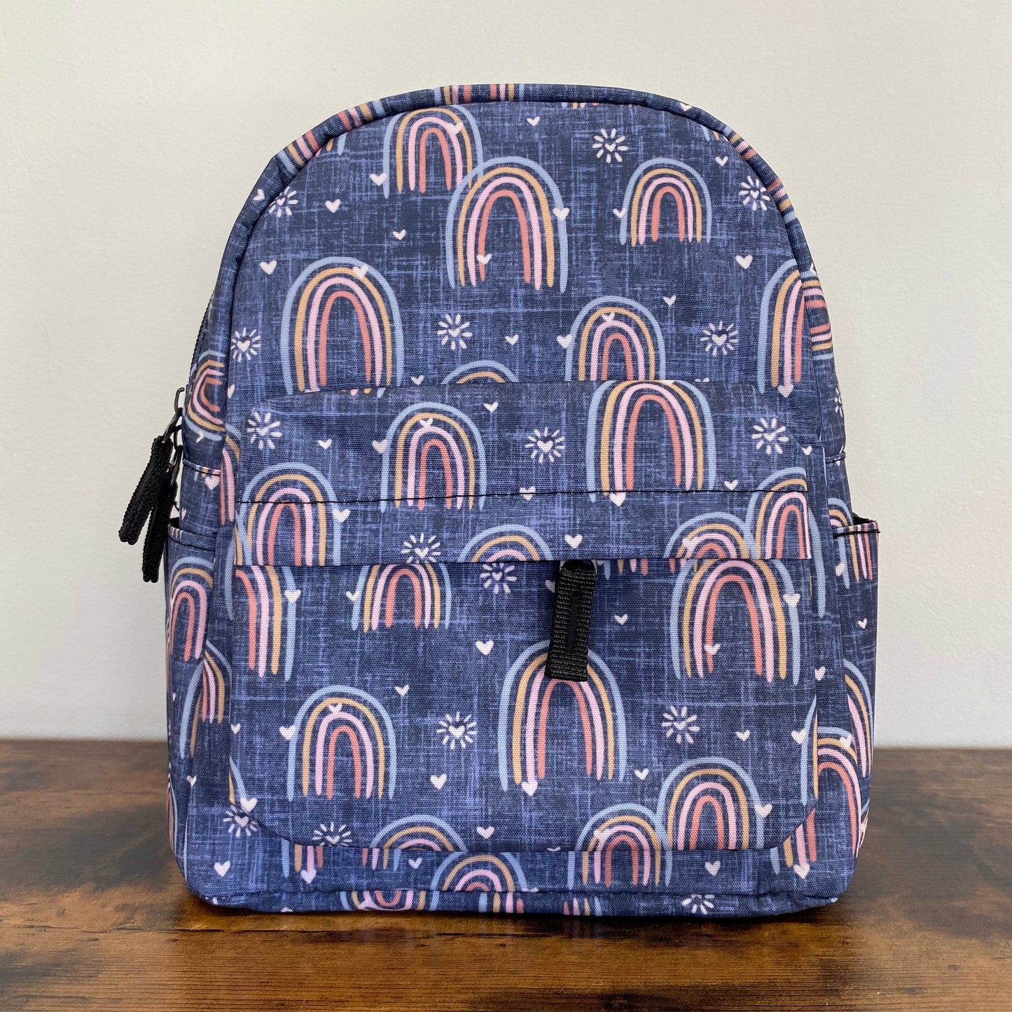 Denim Rainbow - Water-Resistant Mini Backpack