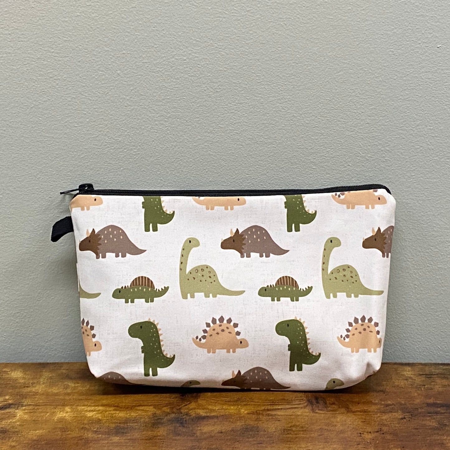 Green & Brown Dino - Water-Resistant Multi-Use Pouch