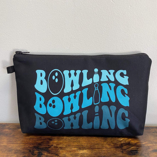 Bowling, Blue Teal - Water-Resistant Multi-Use Pouch