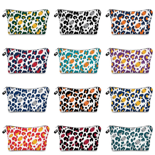 Animal Print Football - Water-Resistant Multi-Use Pouch
