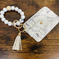 Bracelet Keychain - Silicone Beads & Vertical Card Holder