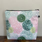 Floral Green Pink Dahlia - Water-Resistant Multi-Use XL Pouch