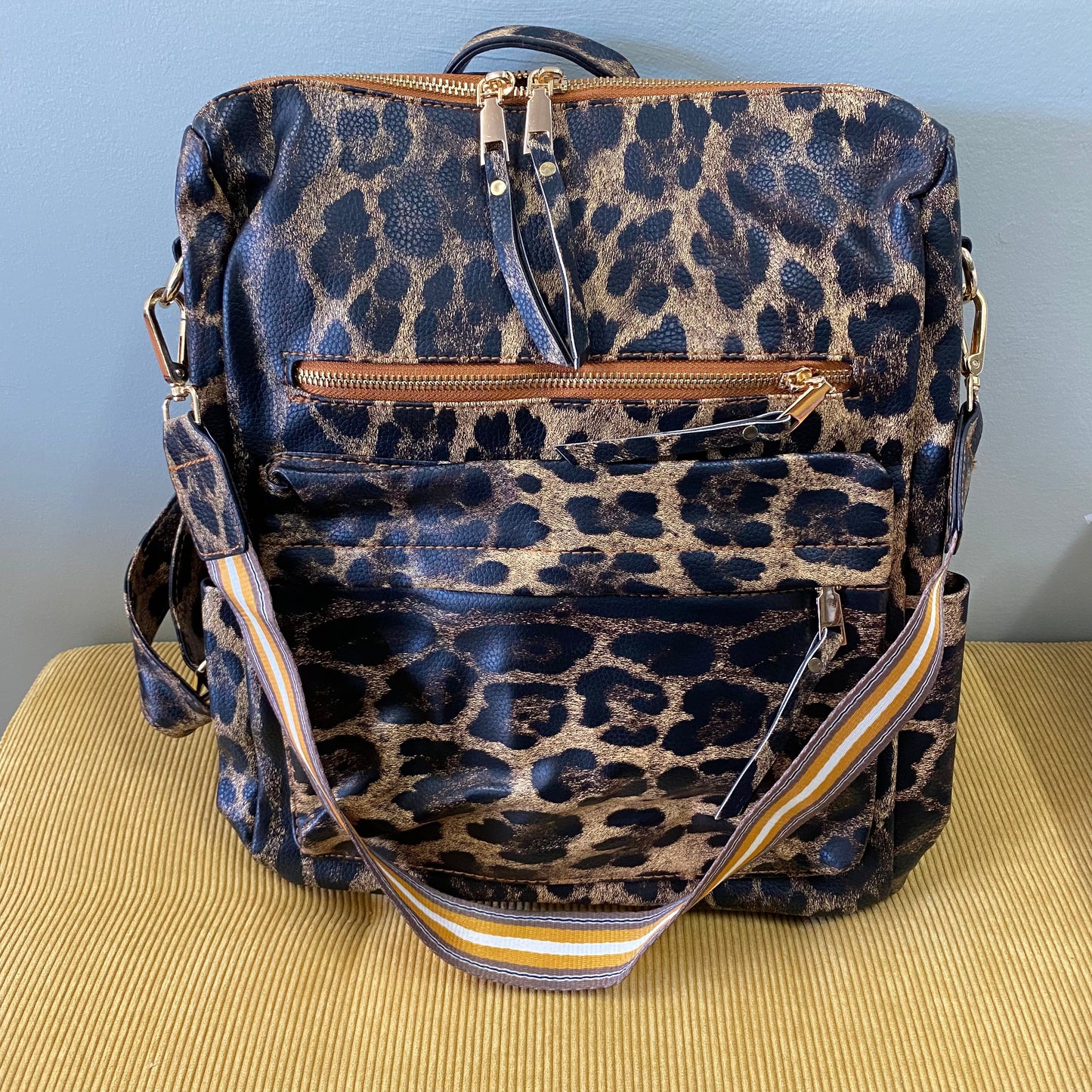 The Brooke Backpack - Brown Animal Print