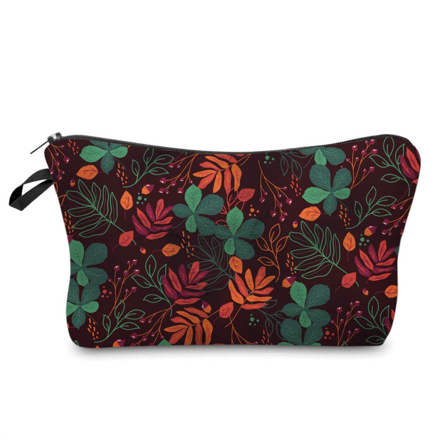 Brown Background Leaves - Water-Resistant Multi-Use Pouch