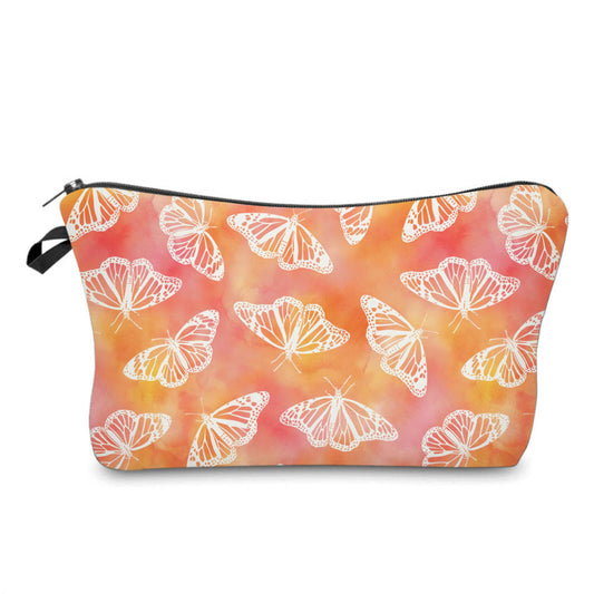 Pink Orange Butterfly - Water-Resistant Multi-Use Pouch