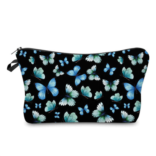 Blue Black Butterfly - Water-Resistant Multi-Use Pouch