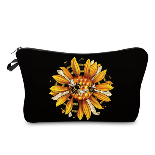 Sunflower Bees - Water-Resistant Multi-Use Pouch