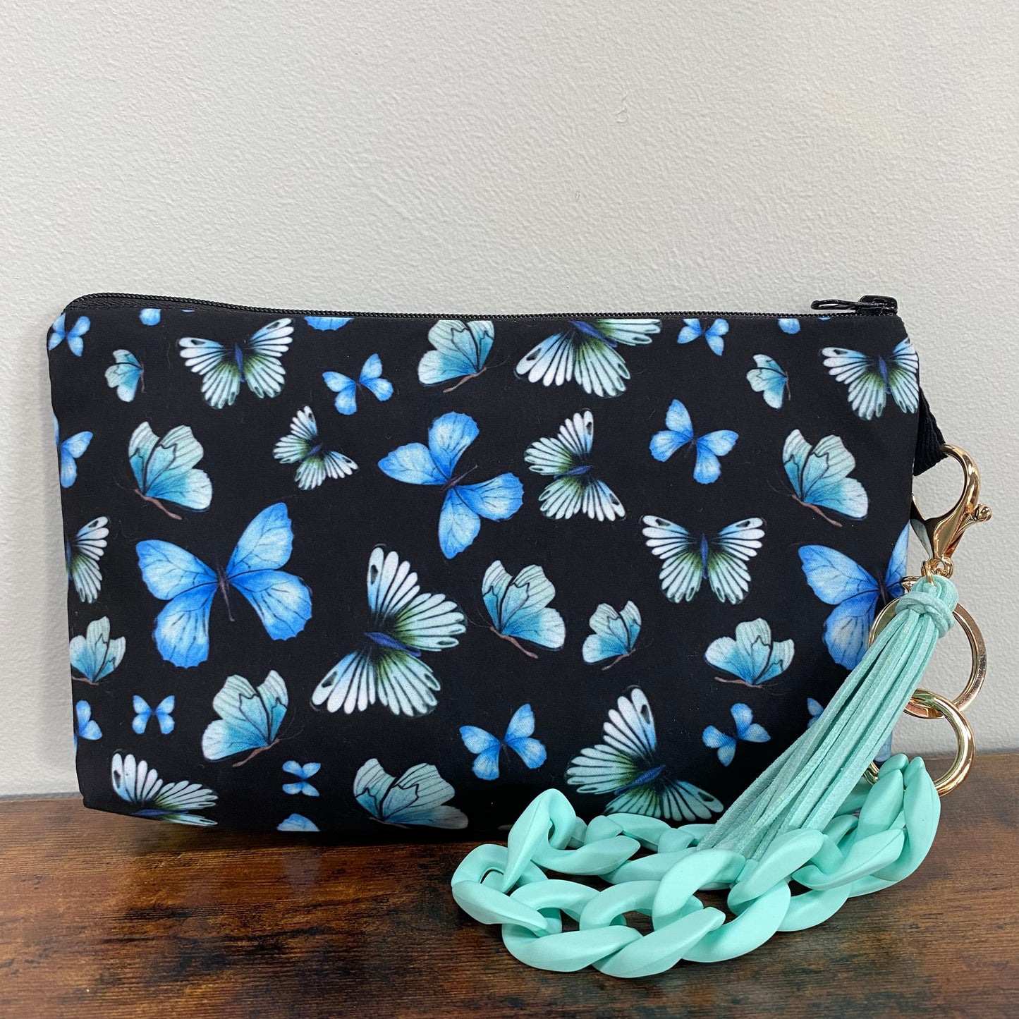 Blue Black Butterfly - Water-Resistant Multi-Use Pouch