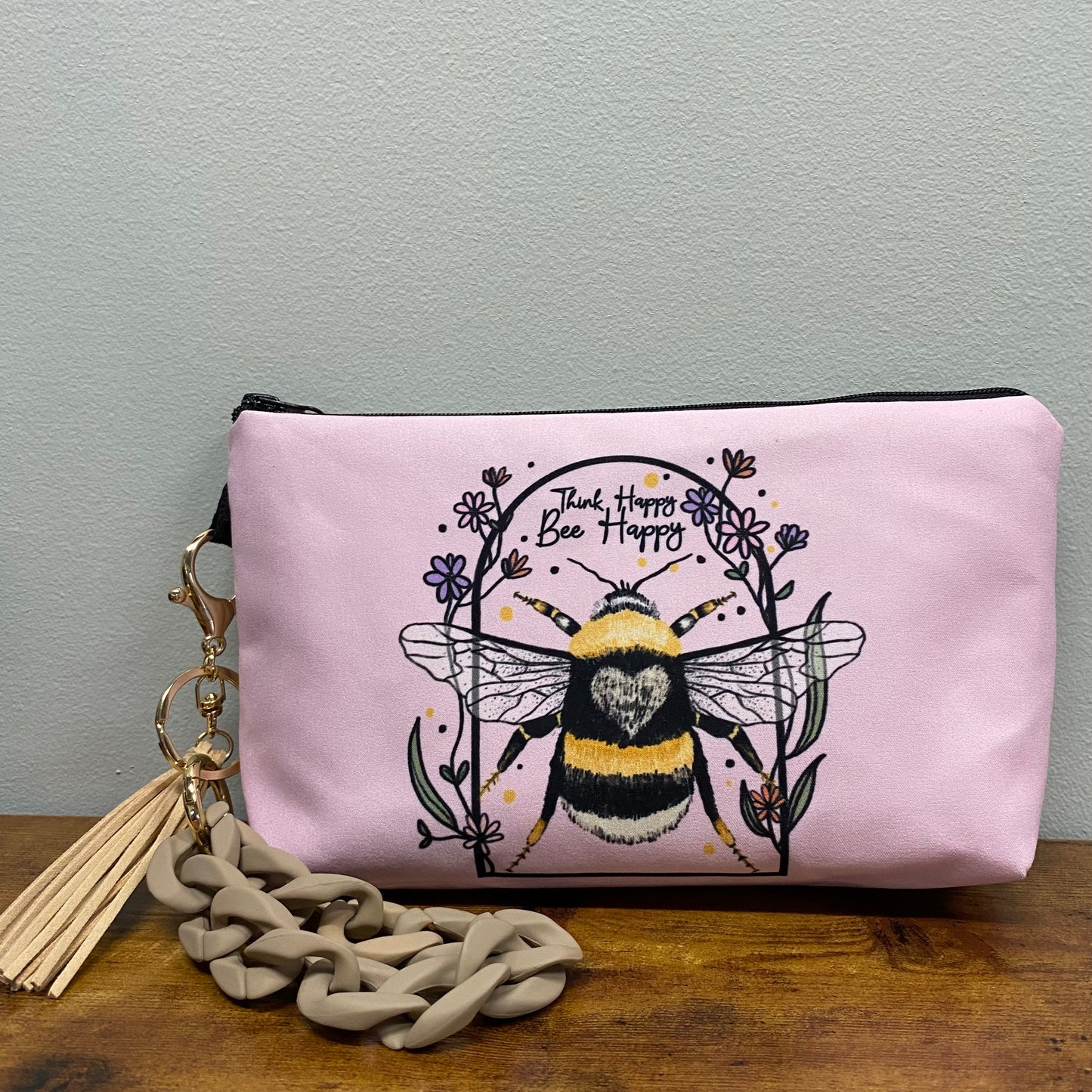 Think Happy Bee Happy - Water-Resistant Multi-Use Pouch