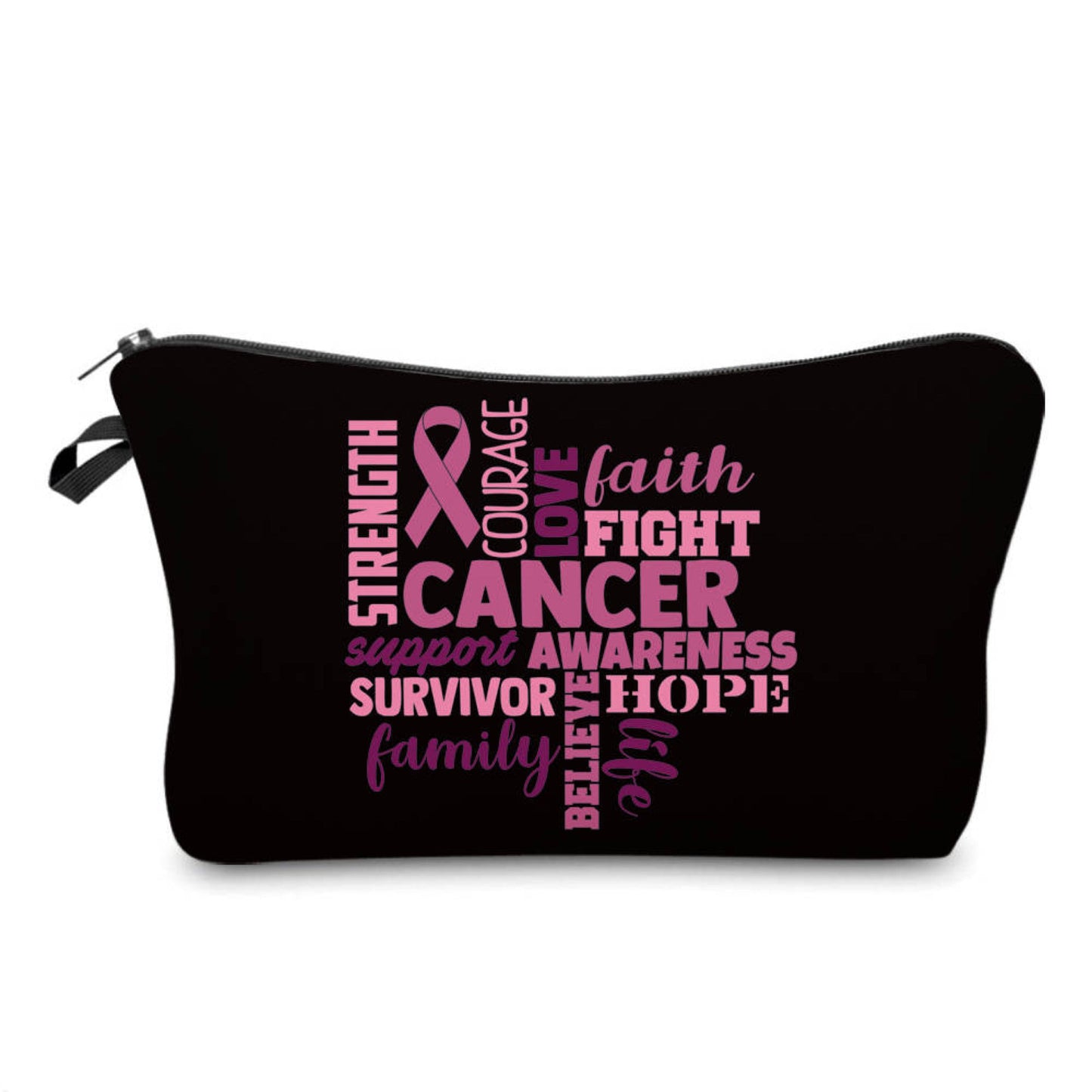 Breast Cancer Words - Water-Resistant Multi-Use Pouch