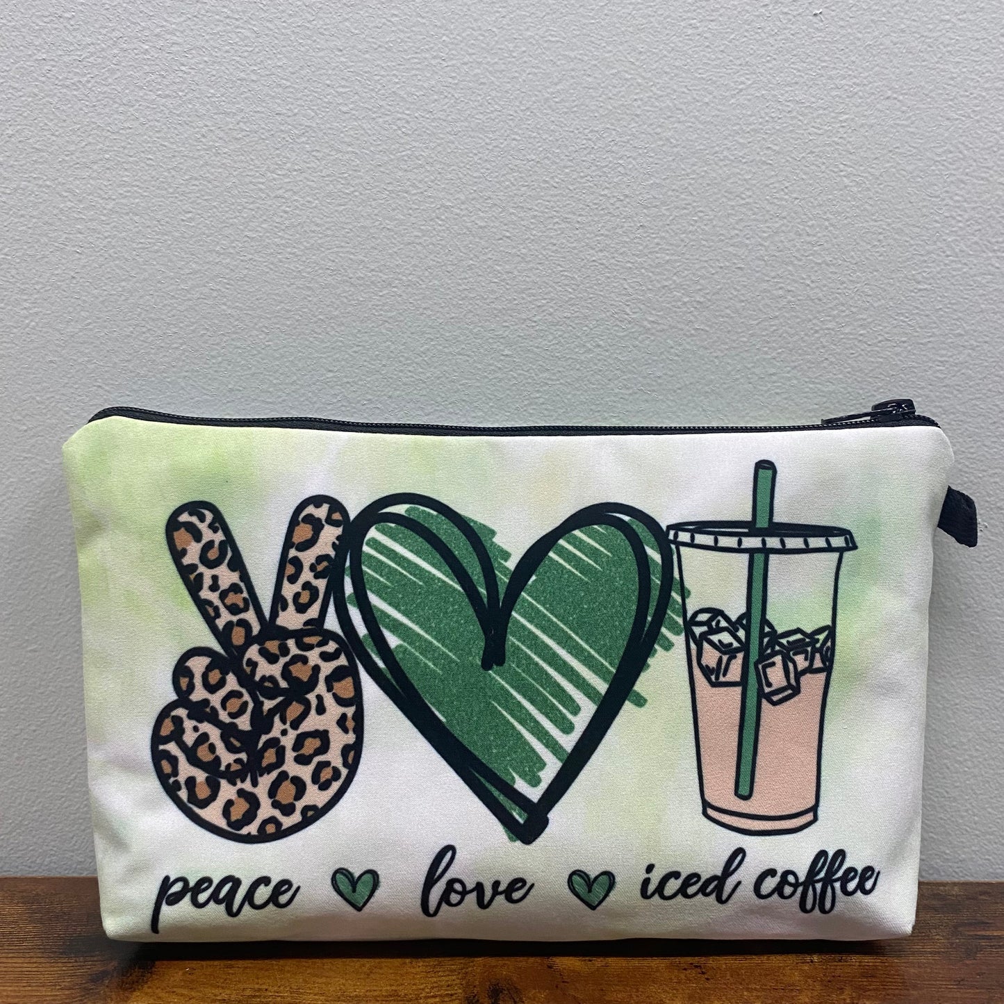 Peace Love Iced Coffee - Water-Resistant Multi-Use Pouch