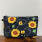 Geometric Sunflower - Water-Resistant Multi-Use Pouch