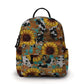 Sunflower Cow Wood - Water-Resistant Multi-Use Pouch & Mini Backpack SET