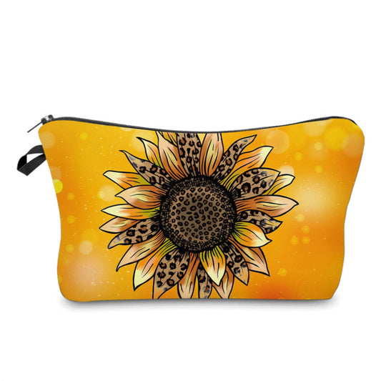 Bright Yellow Animal Print Sunflower - Water-Resistant Multi-Use Pouch