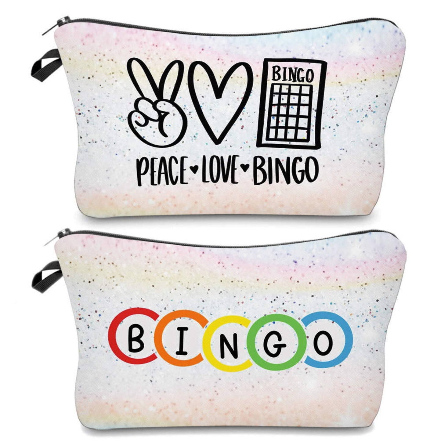 Bingo, Peace Love Bingo - Water-Resistant Multi-Use Pouch