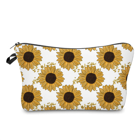 Sunflower On White - Water-Resistant Multi-Use Pouch