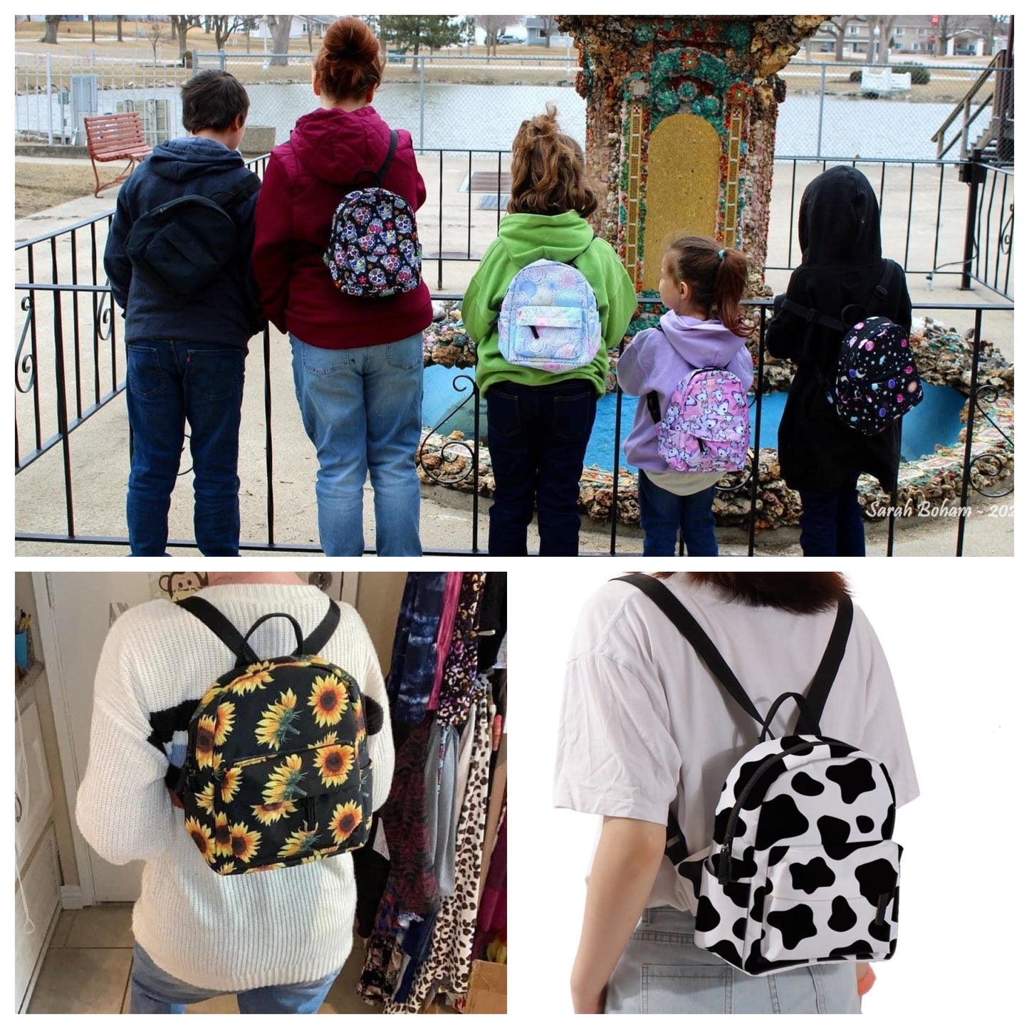 Cow Print - Water-Resistant Mini Backpack