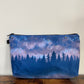 Light Blue Dark Blue Trees - Water-Resistant Multi-Use Pouch
