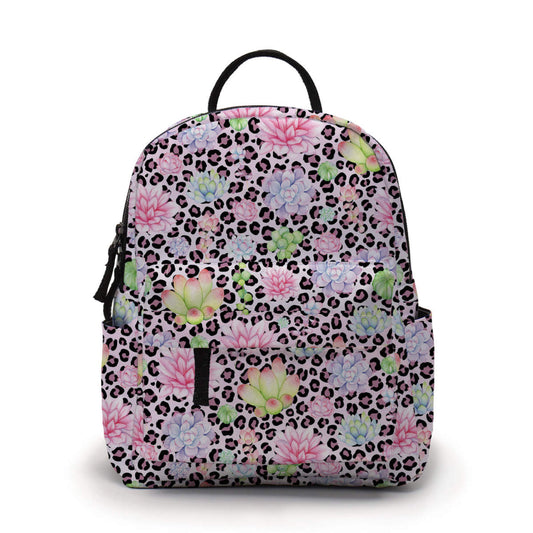 Succulent Pink Animal Print - Water-Resistant Mini Backpack