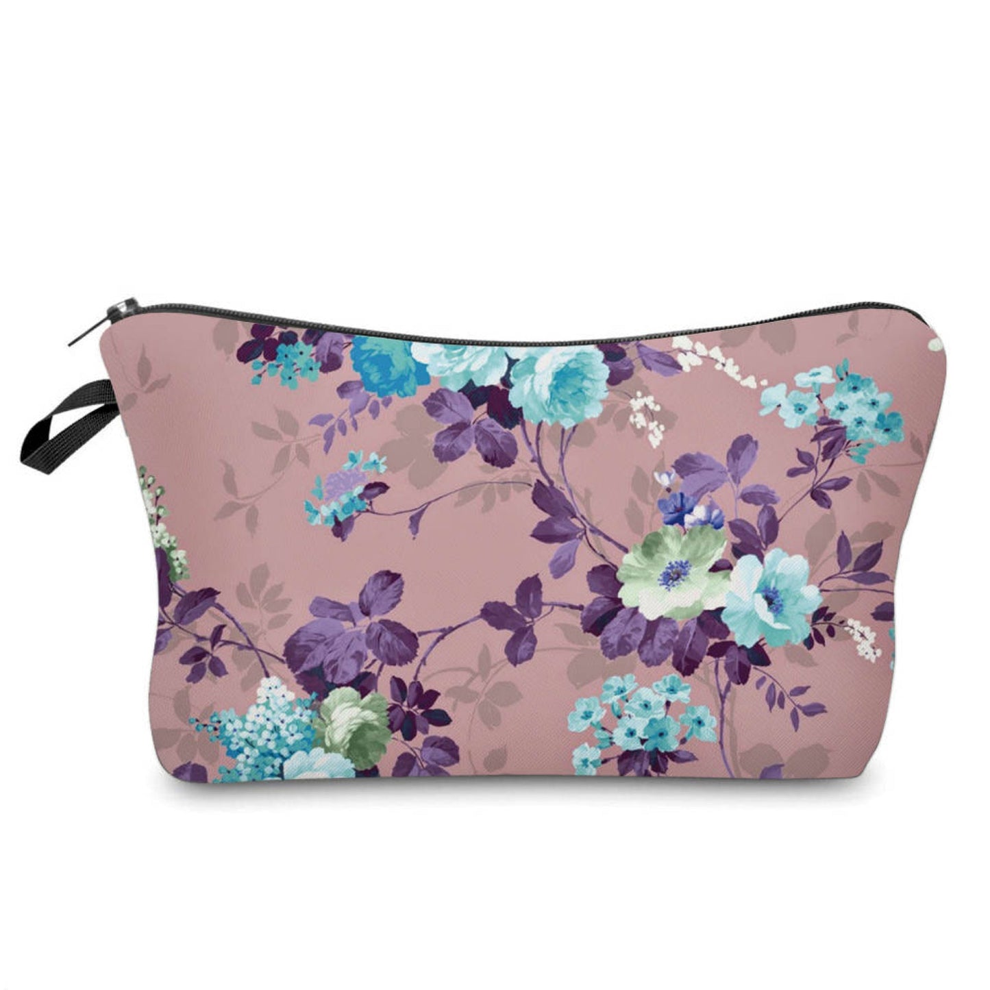 Pink Blue Purple Floral - Water-Resistant Multi-Use Pouch