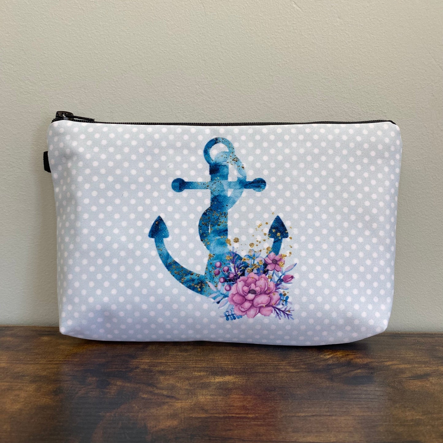 Anchor Blue Floral - Water-Resistant Multi-Use Pouch