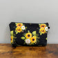 Black Sunflower Rose - Water-Resistant Multi-Use Pouch