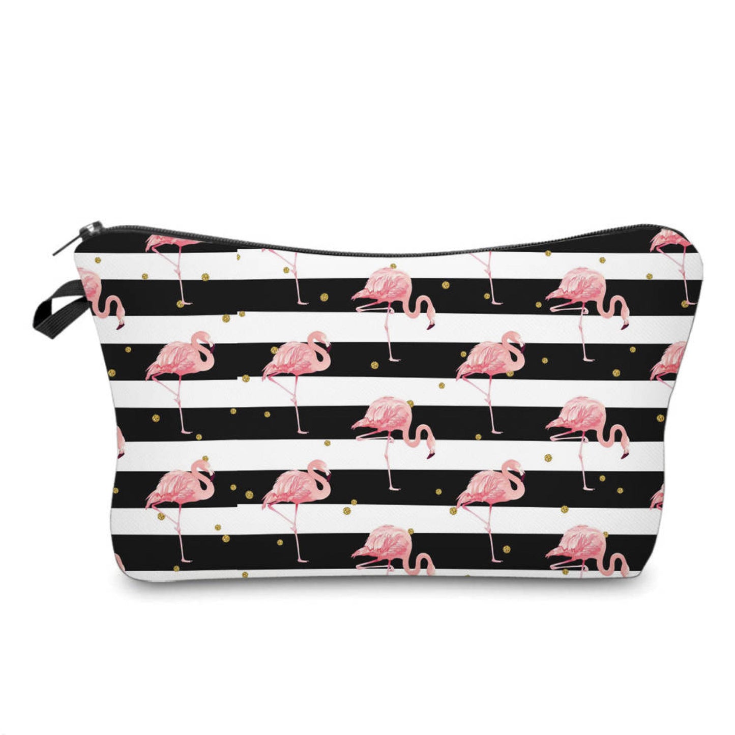 Flamingo Stripe Black - Water-Resistant Multi-Use Pouch
