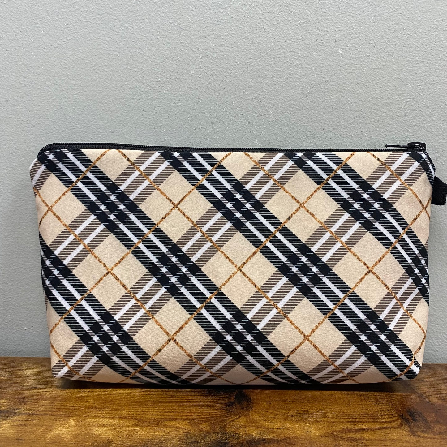 Tan & Gold Plaid - Water-Resistant Multi-Use Pouch