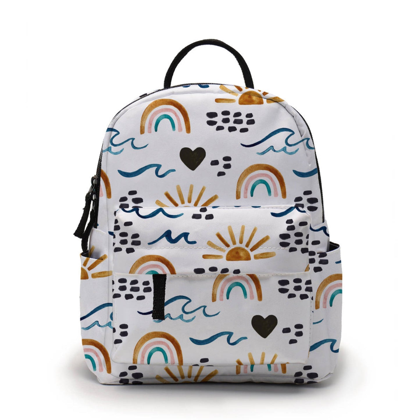 Watercolor Rainbow Waves - Water-Resistant Mini Backpack