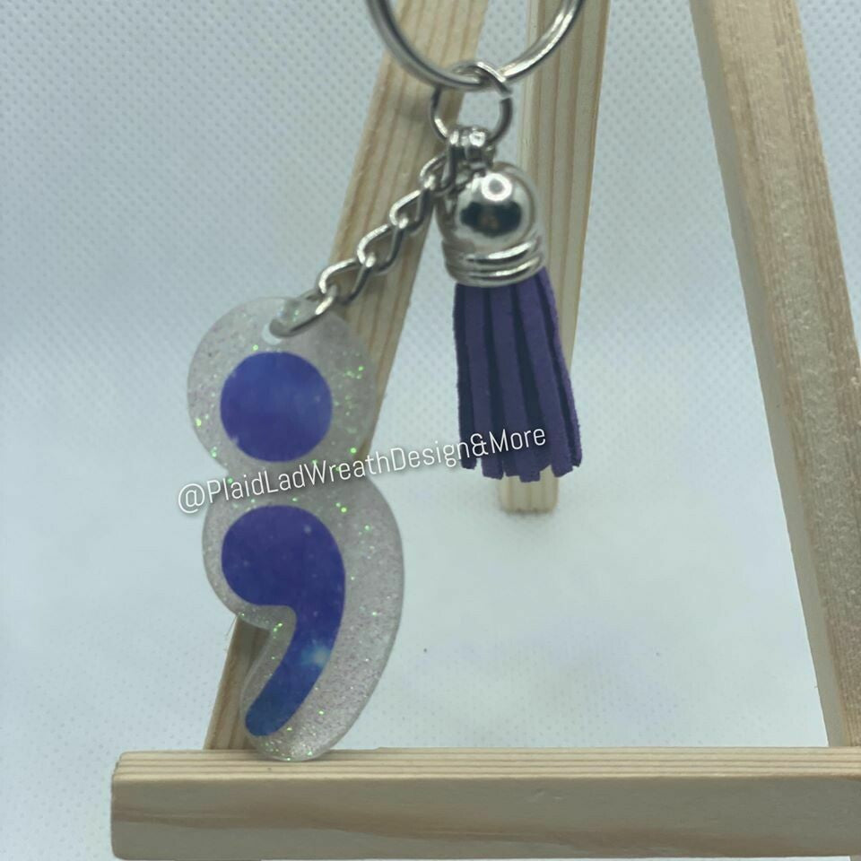 3.5" or 1.5" Semicolon Keychain