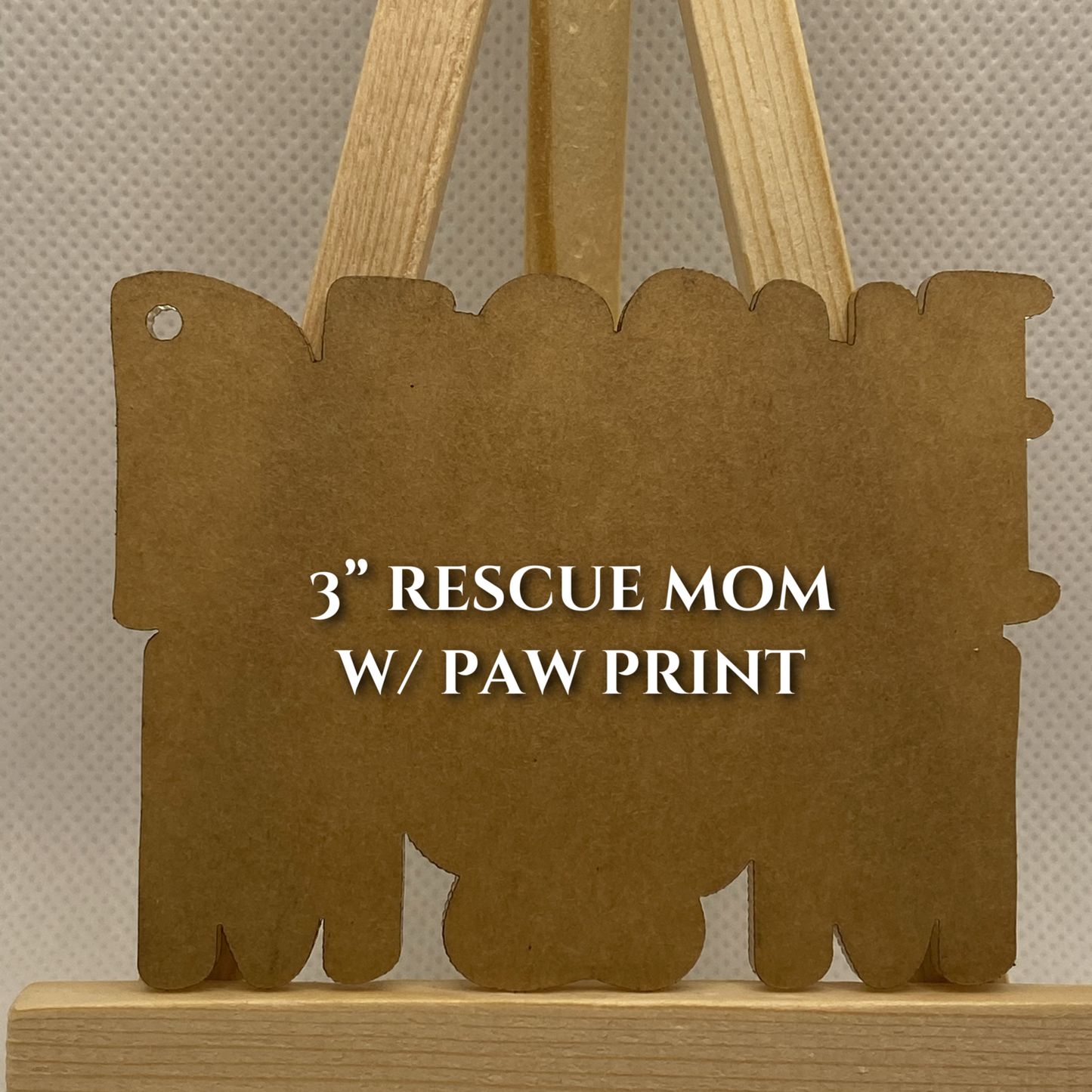 3" Custom 'Rescue Mom' w/ Paw Print