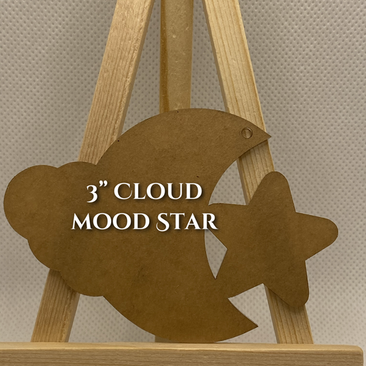 3" Custom Cloud, Moon & Star