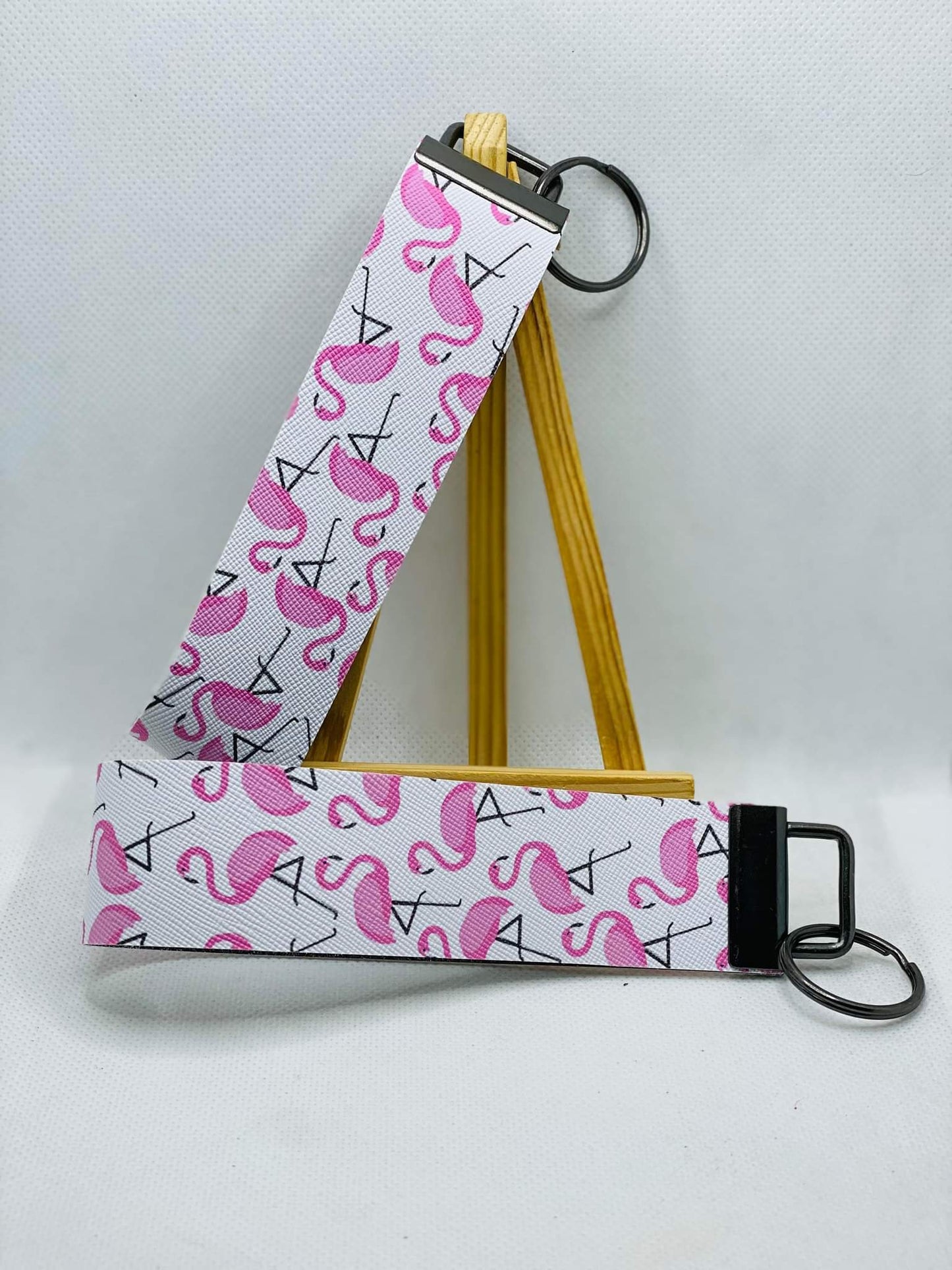 Flamingos - Flamingo - Faux Leather Wristlet Keychain