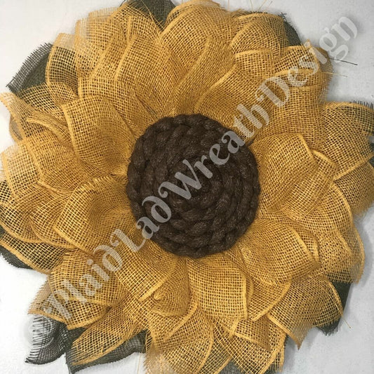 24" Poly-Burlap Sunflower Wreath